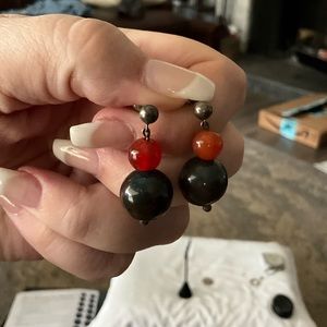 Vintage Screwback Stone Earrings